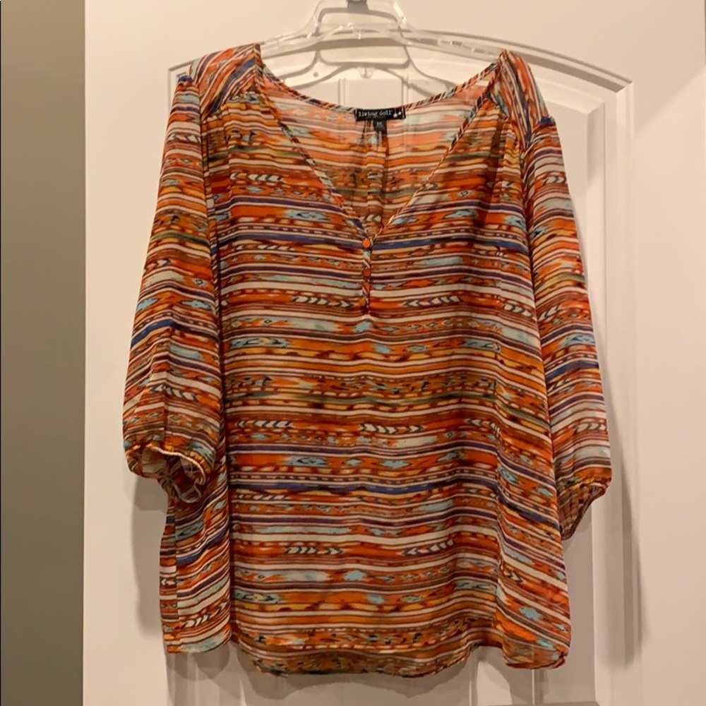 Multicolor sheer blouse